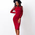 Women's Floral Bodycon Dress #Midi Dress #Bodycon Dress #Red